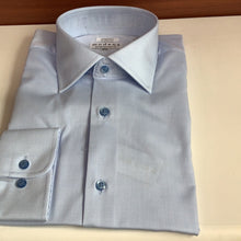 Load image into Gallery viewer, Modena Blue Stretch Contemporary Fit Dress Shirt product photo