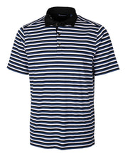 Load image into Gallery viewer, Cutter & Buck Forge Polo Multi Stripe Shirt - 01082 Black & Tour Blue