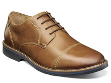 Load image into Gallery viewer, The Nunn Bush Pasadena Cap Toe Oxford features a classic cap toe with modern design details like contrast stitching, mixed textures, and a cool blue-lined midsole. To add comfort to the equation, it also has a molded Memory Foam footbed and a Casual Flex sole for unparalleled comfort.