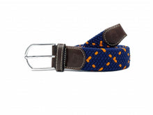 Load image into Gallery viewer, Roostas Mirimar Navy/Orange Woven Stretch Belt