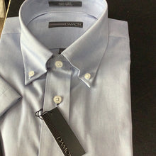 Load image into Gallery viewer, Damon Blue Short-Sleeve Button-Down Dress Shirt product photo