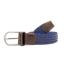 Load image into Gallery viewer, Roostas Ponte Vedra Blue Herringbone Stretch Belt
