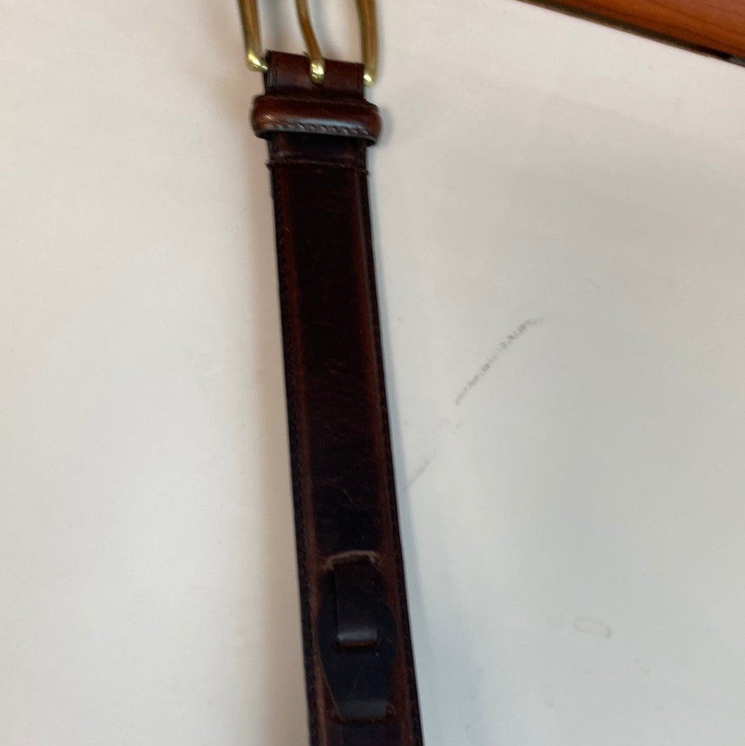 Enro Braid Stitch Brown Leather Belt