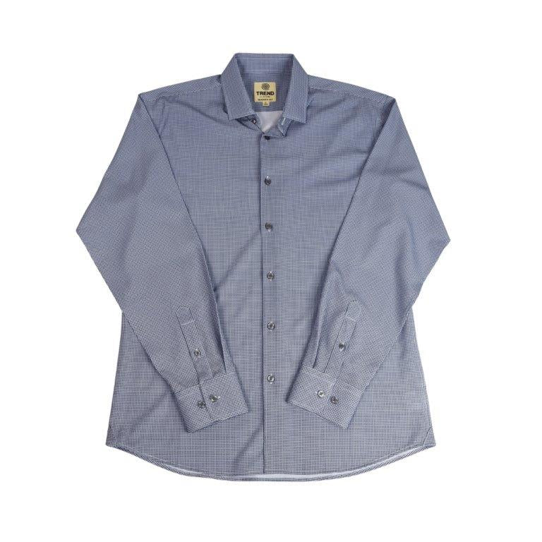 Trend Long Sleeve Micro Print Blue Multi  T1415