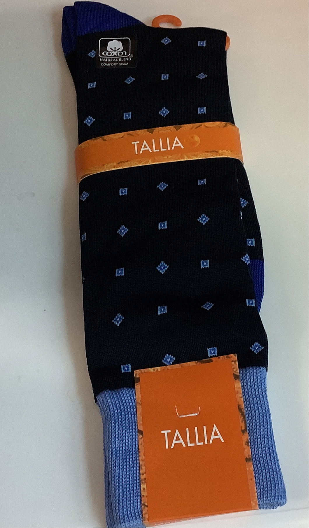 Tallia Navy Light Blue Figures Socks