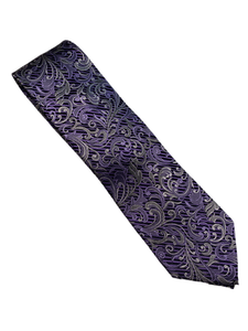 Zianetti XLong Purple/Grey Paisley F24 Tie