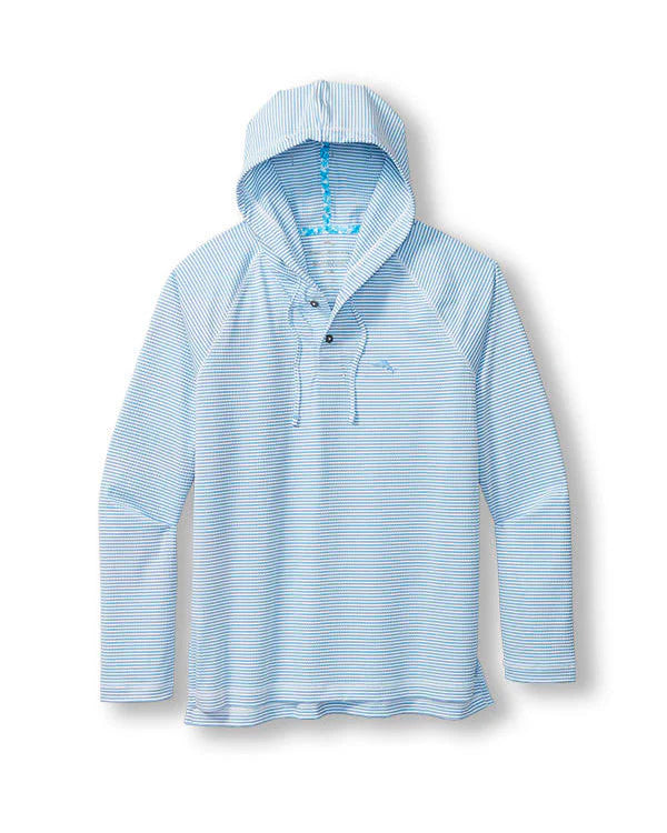 Tommy Bahama Starboard Stripe Hoodie ST 226928 Cabo Blue