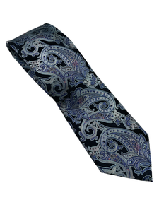 Zianetti Black/Grey Paisley Tie