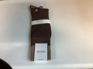 Zenio Brown Tan Diamonds Socks