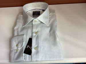 Proper White/Green Small Squares Dress Shirt