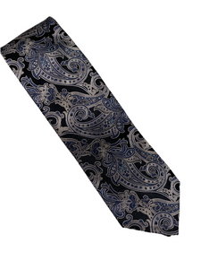 Zianetti Black Grey Paisley F24 Tie