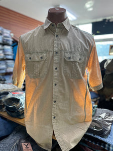 R Options Khaki Poplin Short Sleeve Sport Shirt