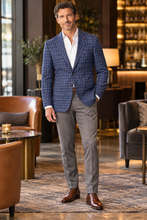 Load image into Gallery viewer, Mantoni Navy  Burgundy Check Sport Jacket
