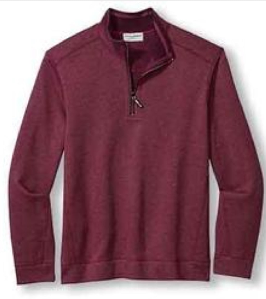 Tommy Bahama New Flip Coast Half Zip - Rum Berry