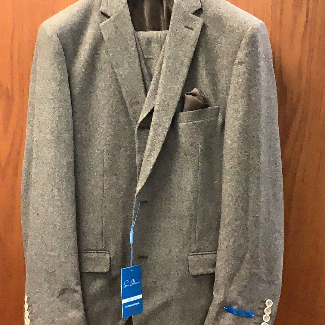 Sean Alexander Brown Herringbone Suit Johnson's Hub Kewanee