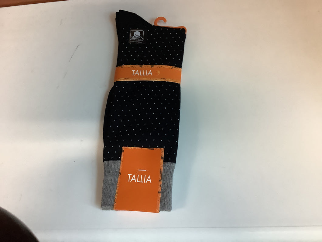 Tallia Black Grey Dots Socks