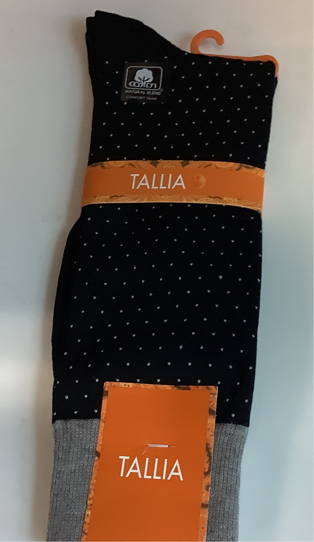 Tallia Black Grey Dots Socks