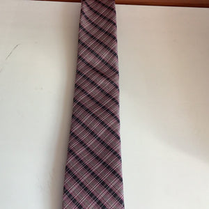Zenio Pink Grey Stripe Skinny Tie