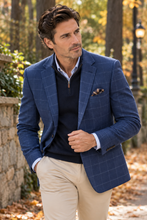 Load image into Gallery viewer, Mantoni Blue Windowpane Sport Coat

