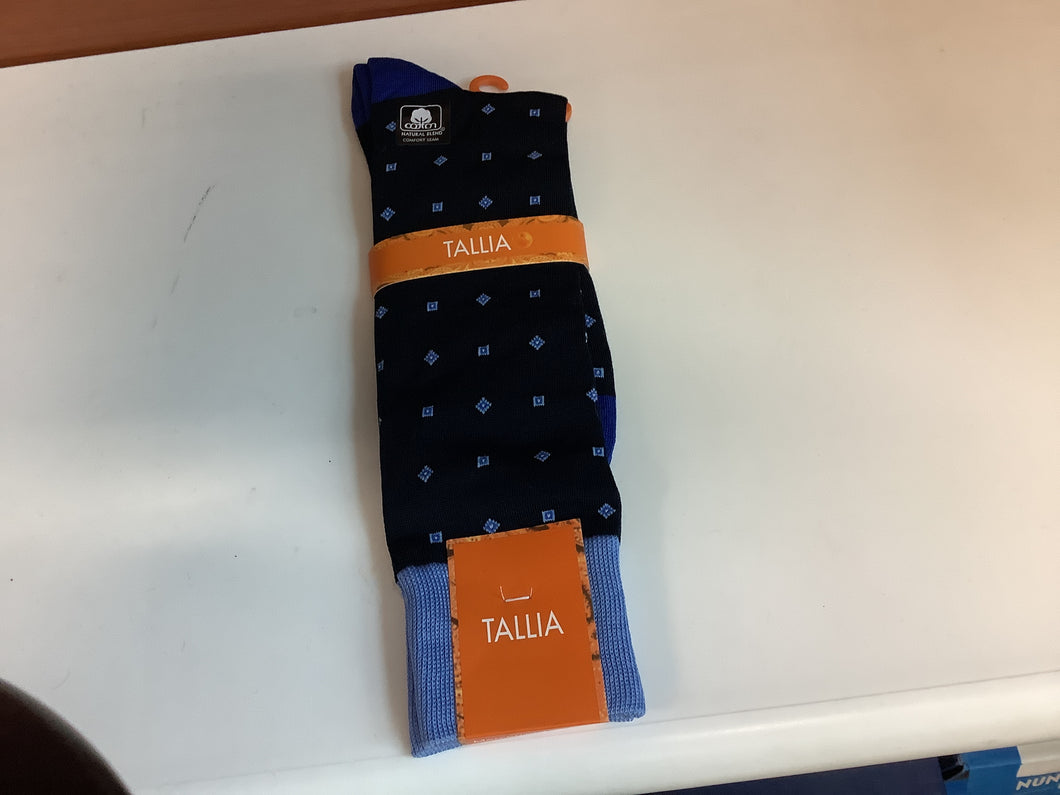 Tallia Navy Light Blue Figures Socks