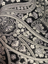 Load image into Gallery viewer, Zianetti Black/ Grey Paisley XLong Tie 62g

