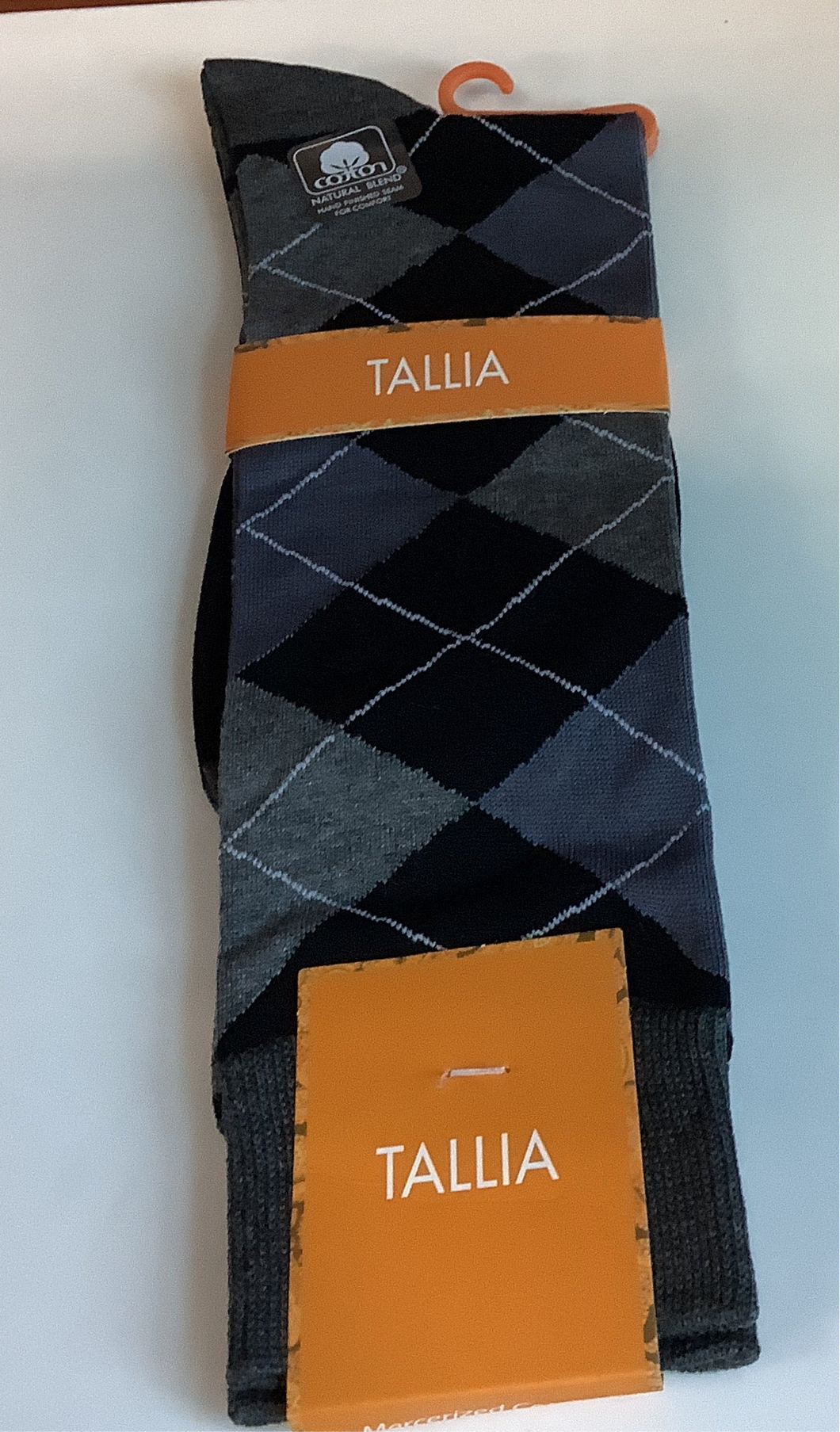 Tallia Black/Grey Arygle Socks