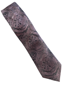 Zenio Mauve Paisley Skinny Tie