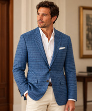 Load image into Gallery viewer, Prontomoda Blue Pattern Sport Jacket

