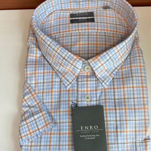 Enro Orange Blue Short SleeveSport Shirt