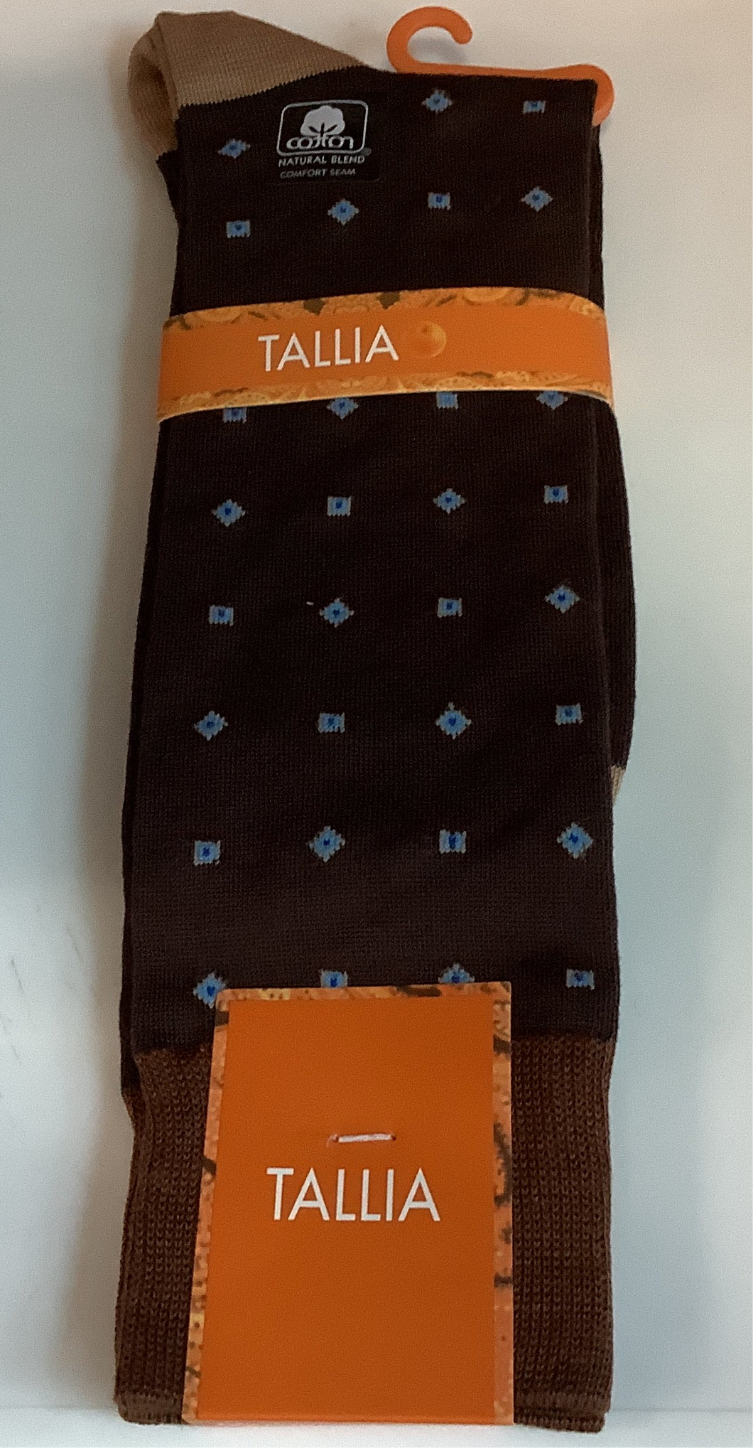 Tallia Brown Blue Figures Socks