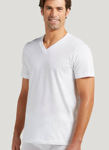 Jockey Big Man Classic V-Neck T-Shirt - 2 Pack (White)