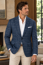 Load image into Gallery viewer, Prontomoda Blue Windopane Sport Jacket
