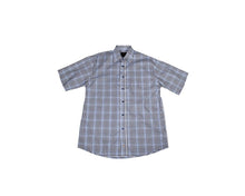 Load image into Gallery viewer, FX Fusion Navy/White/Blue Multi Check Short Sleeve Sport Shirt - D2026
