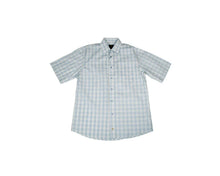 Load image into Gallery viewer, FX Fusion Light Blue/Tan Soft Check Short Sleeve Sport Shirt - D2021
