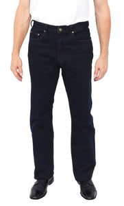 The new Midnight Jean in our Stretch Traditional Straight Cut Style has a traditional fit and tapered leg for a slimmer fit. Featuring a boot cut and a stone wash for just the right amount of style, these jeans stretch 2% in the waist, seat and thigh, allowing for maximum comfort. This classic jean has a rise that is tailored to better fit your body, cutting out excess fabric hanging from the back seat and giving you better quality of comfort. Made from 12.5 oz. denim, 98% cotton and 2% stretch.