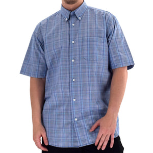 Cotton Traders Blue Short Sleeve Sport Shirt