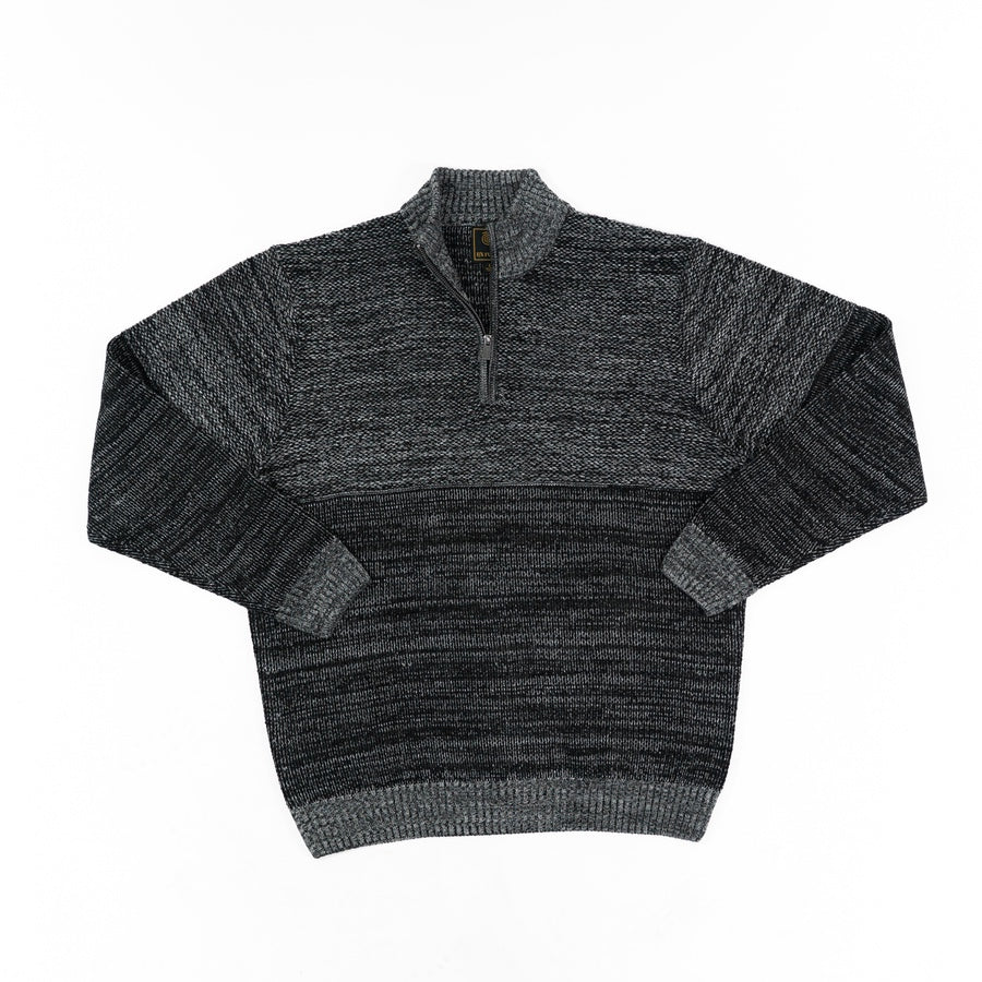 Big & Tall FX Fusion Quarter Zip Sweater - Black - 3018