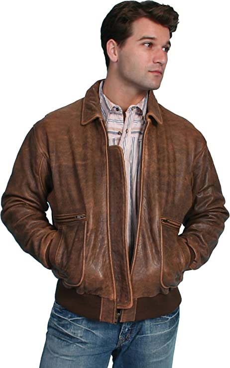 Scully Leather Bomber Brown Antique - 714