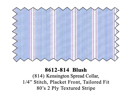 Forsyth Non Iron Blue/Blush Stripe Long Sleeve Dress Shirt - 8612-814