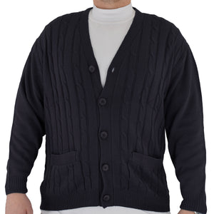 Lord Daniel Charcoal Heather Cable Cardigan - 9306-42