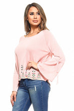 Load image into Gallery viewer, JH123 - Floral Embroidered Knit Top
