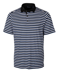 Cutter & Buck Forge Polo Multi Stripe Shirt - 01082 Black & Tour Blue