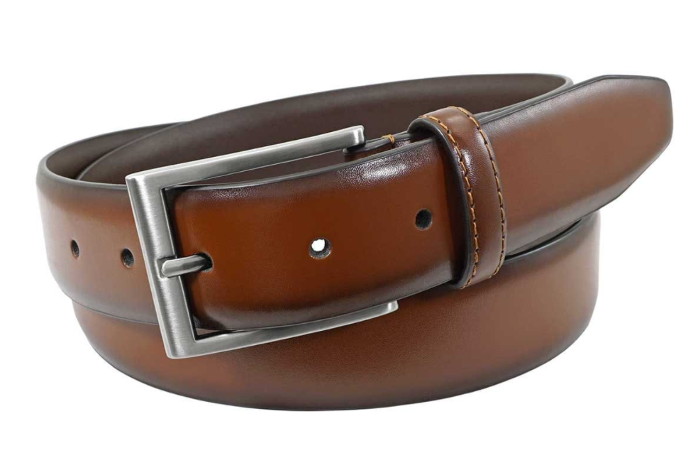 Men’s Belts - Brown Leather Belt with Silver Buckle
