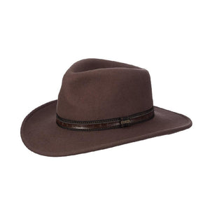 Scala Khaki Wool Felt Outback Hat - DF105-KAK