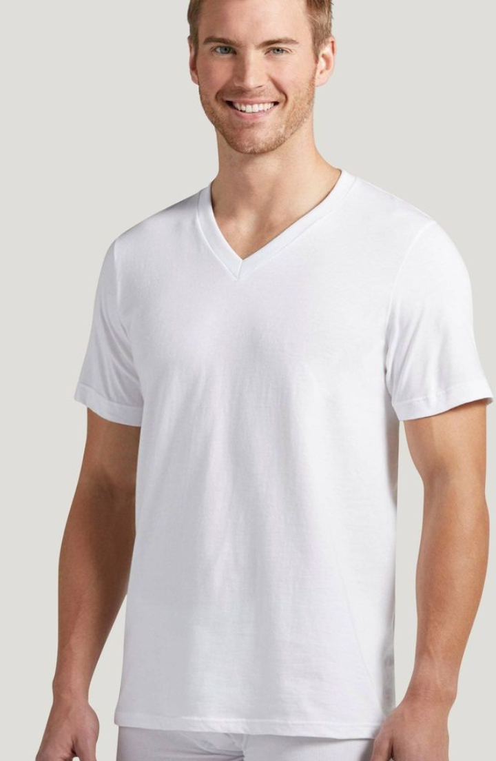 Jockey Classic V-Neck T-Shirt - 3 Pack (White)