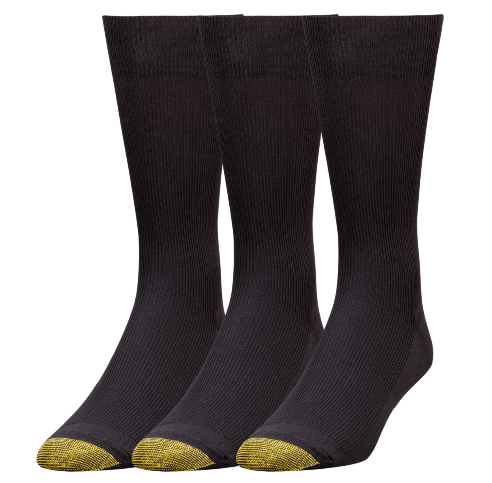 Gold Toe Metropolitan Nylon Crew Sock (Black)