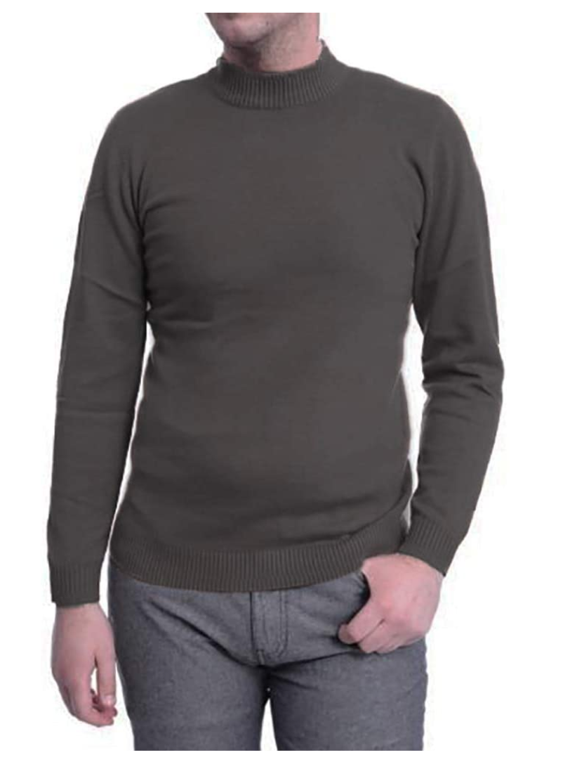La Vane - Charcoal Classic Mock Neck Sweater (501)