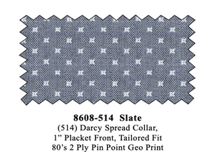 Forsyth Non Iron Dress Shirt - Slate Geo Print - 8608-514