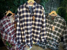 Load image into Gallery viewer, Basic Options Navy Cotton Plaid Long Sleeve Sport Shirt - 82021-3-6SZ

