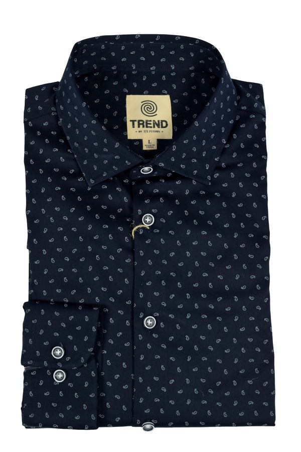 Trend by FX Fusion Black Teardrop Paisley Print